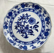 Antique Lewis Straus & Sons Blue Meissen Pedestal Cake Stand Blue Onion Pattern