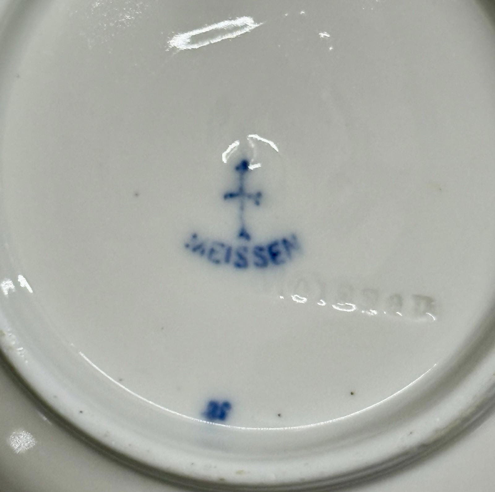 Antique Ernst Teichert Meissen Salad Bowl 5 3/4” Blue Onion Pattern Cereal Bowl