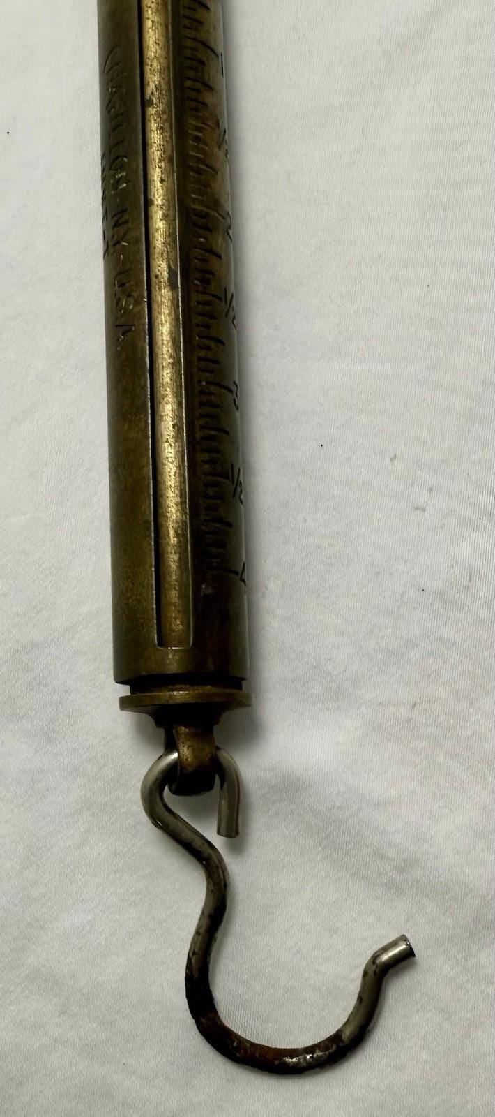 Antique Chatillon Brass Hanging Scale 4 Lb Capacity Fish Produce Spring Scale