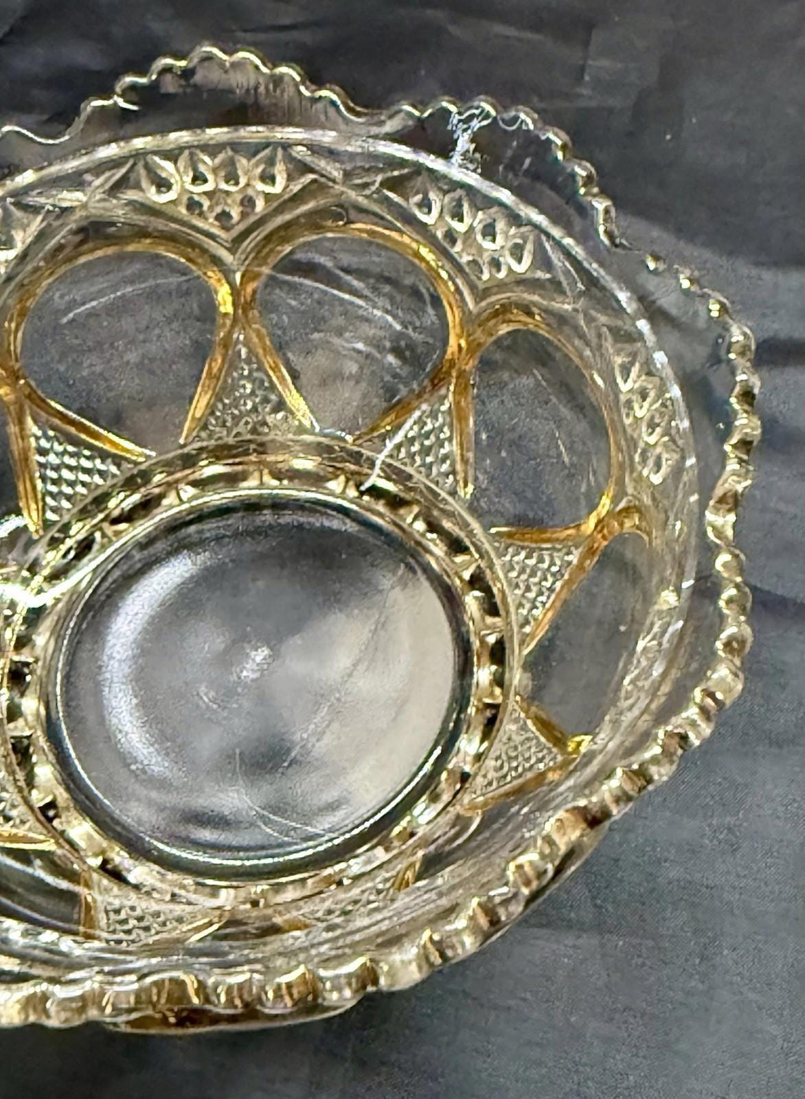 Antique EAPG Beaumont Glass Co Clear Duchess #103 OMN Pattern 4.5” Dessert Bowl