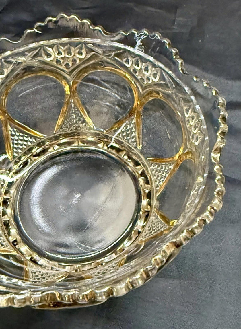 Antique EAPG Beaumont Glass Co Clear Duchess #103 OMN Pattern 4.5” Dessert Bowl