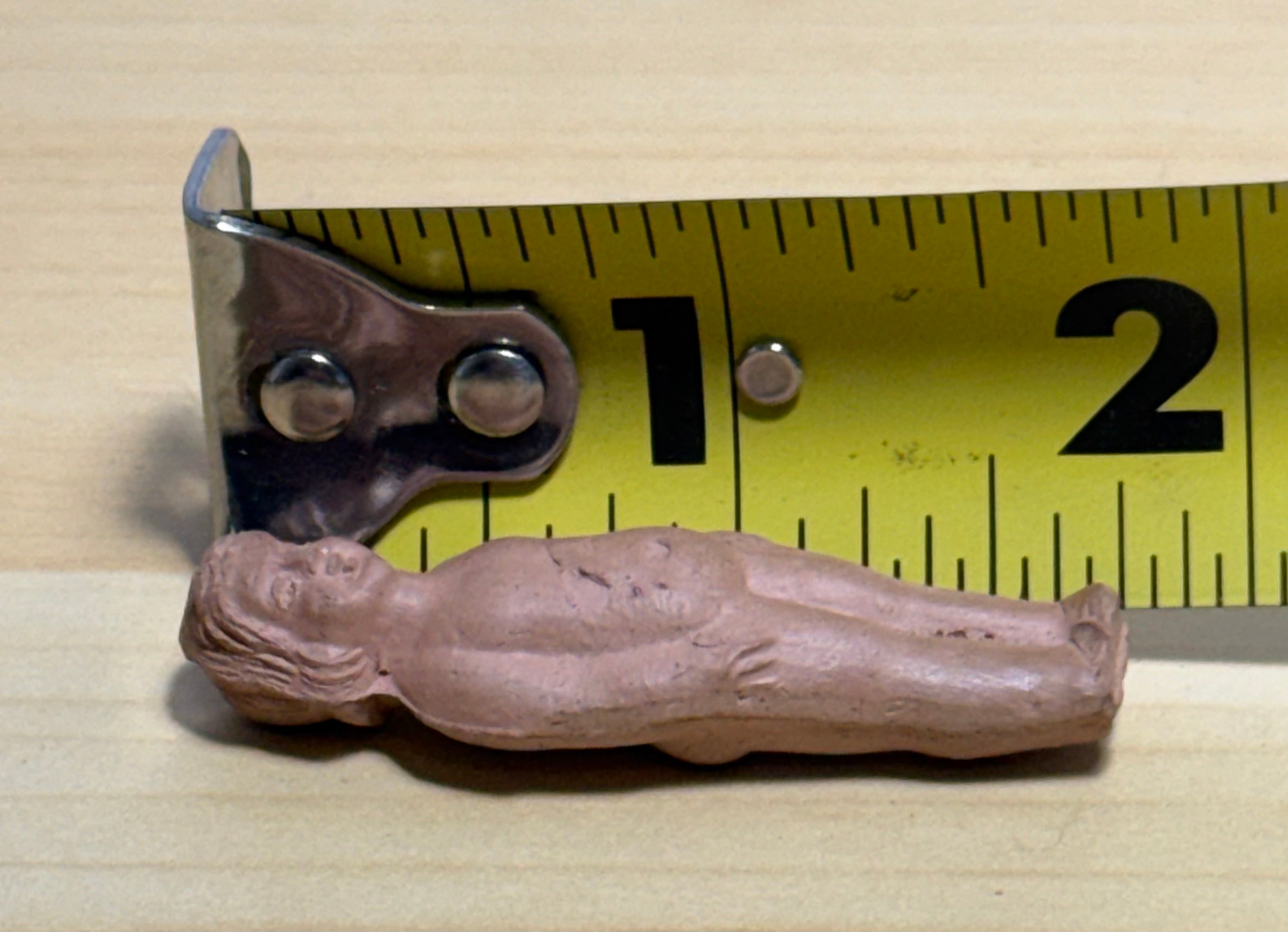 Antique German Terracotta Frozen Charlotte Clay Molded Doll Tiny Figurine