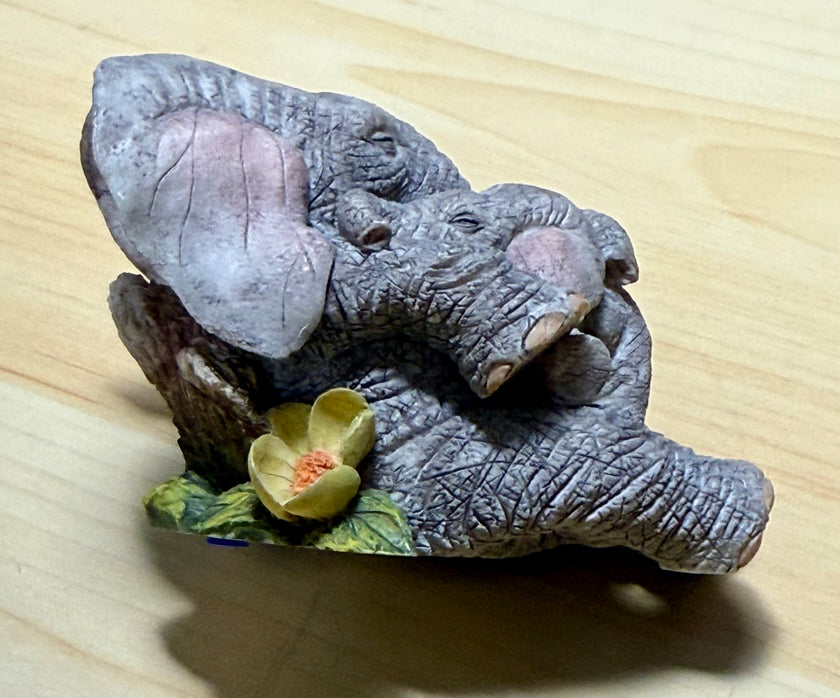 Tuskers 90797 Love is a Cuddle Hand Painted Elephant and Baby Figurine
