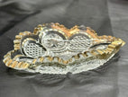 Antique (EAPG) Trinket Bowl US Glass Co # 15093 The States Gilded Sawtooth Edge