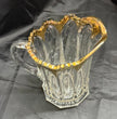 Antique Heisey Colonial Peerless 300 Water Pitcher Gold Flash Sawtooth Edge RARE