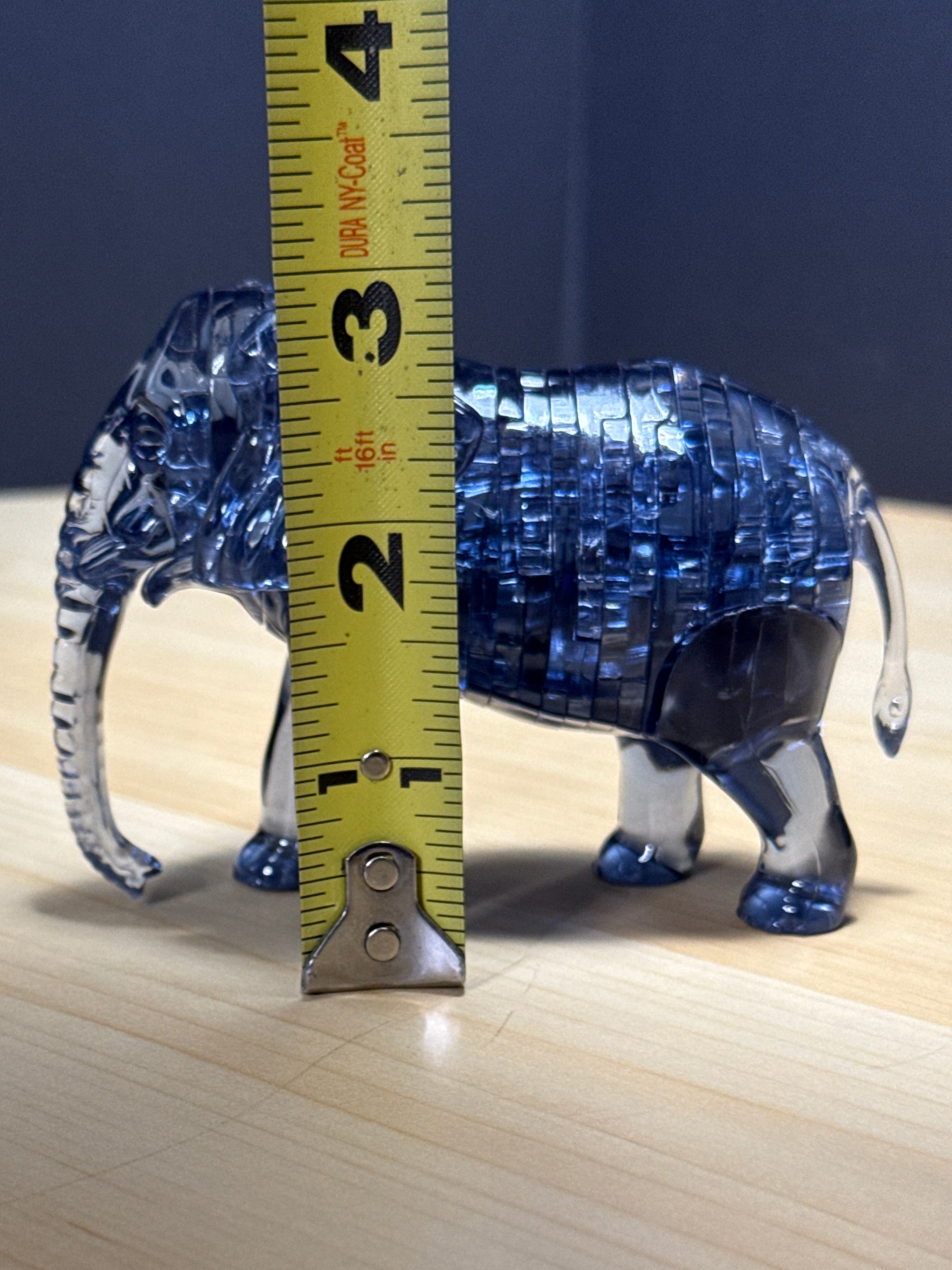 BePuzzled Original 3D Acrylic Puzzle Elephant Figurine (40 Piece) Assembled