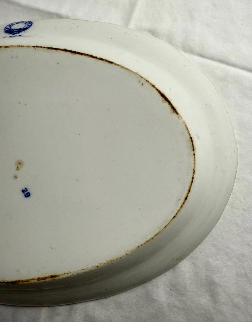 Antique LS&S Meissen Blue Onion Oval Platter 11.5 inch Lazarus Straus and Sons RARE!