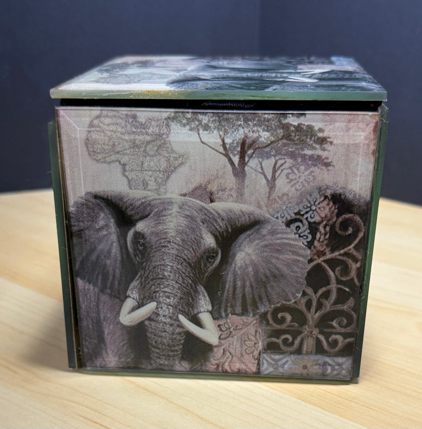 Arister Gifts Beveled Glass Elephant Keepsake Jewelry Box with Velvet Lining