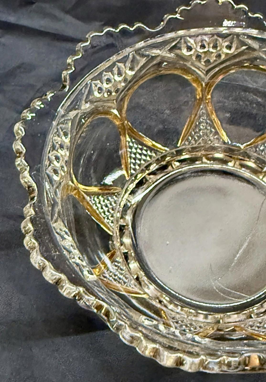 Antique EAPG Beaumont Glass Co Clear Duchess #103 OMN Pattern 4.5” Dessert Bowl