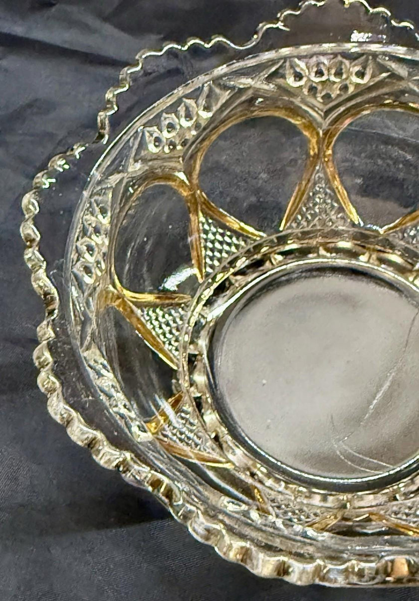 Antique EAPG Beaumont Glass Co Clear Duchess #103 OMN Pattern 4.5” Dessert Bowl