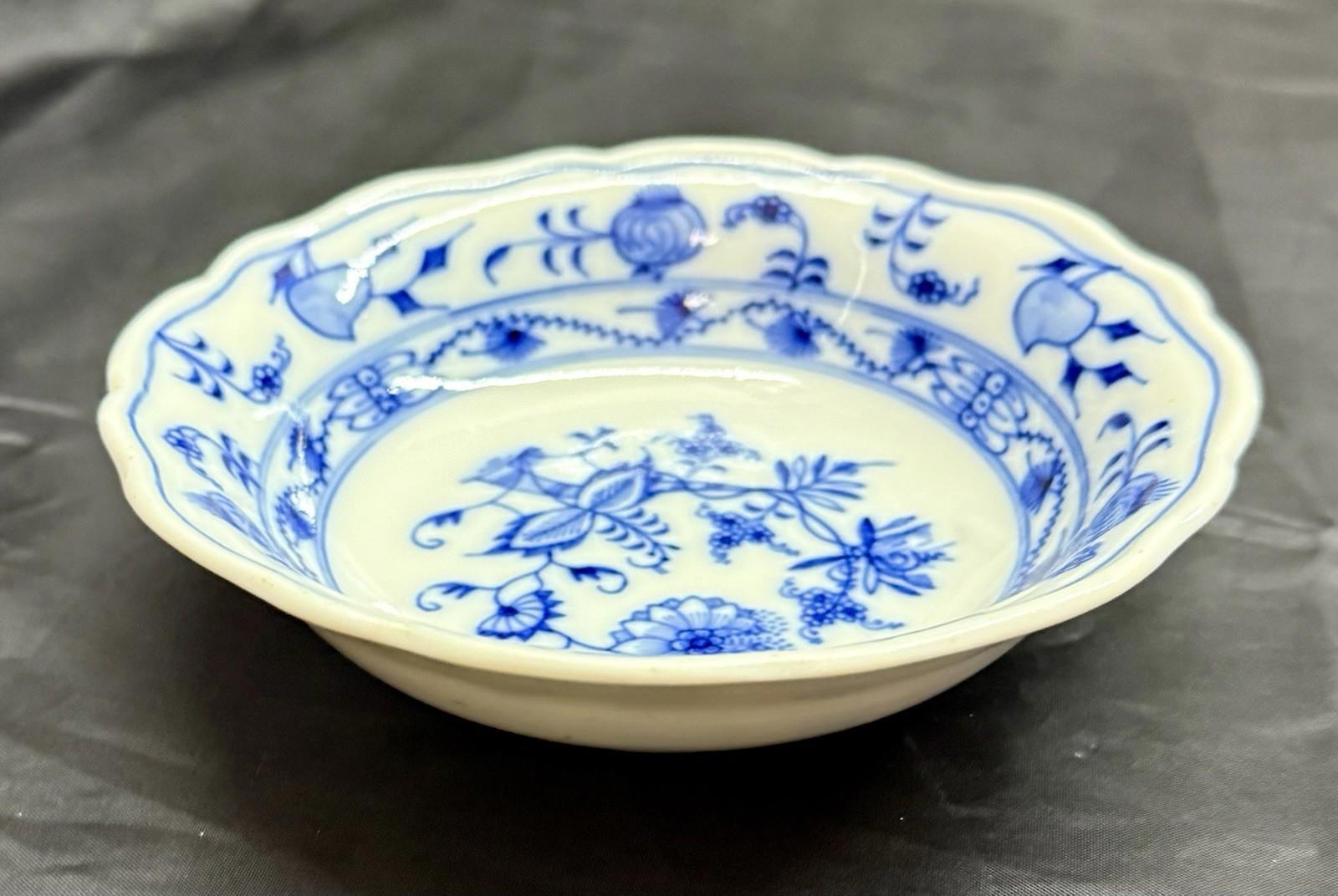Antique Ernst Teichert Meissen Salad Bowl 5 3/4” Blue Onion Pattern Cereal Bowl