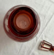 Antique Bohemian Czech Engraved Ruby Blown Glass Decanter & Stopper 19th Century