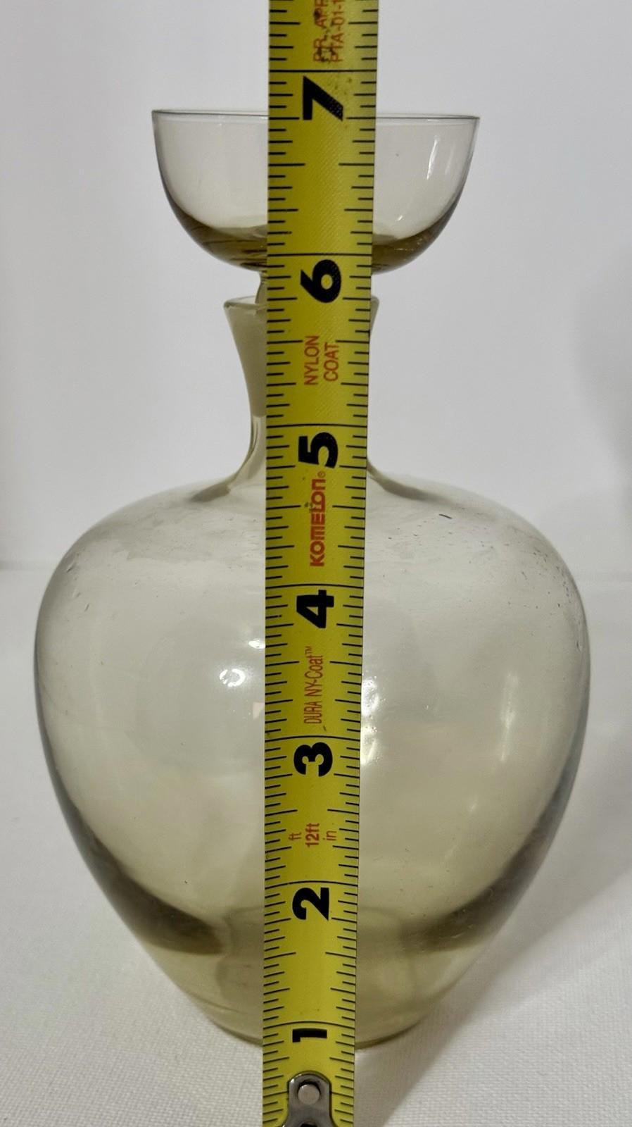 Ekenas Sweden Amber Glass Decanter with Shot Glass Stopper Scandinavian Modern