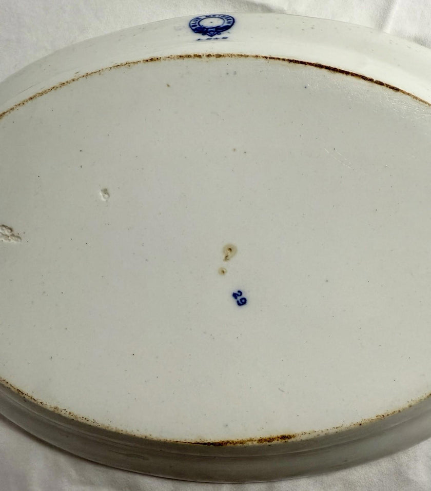 Antique LS&S Meissen Blue Onion Oval Platter 11.5 inch Lazarus Straus and Sons RARE!