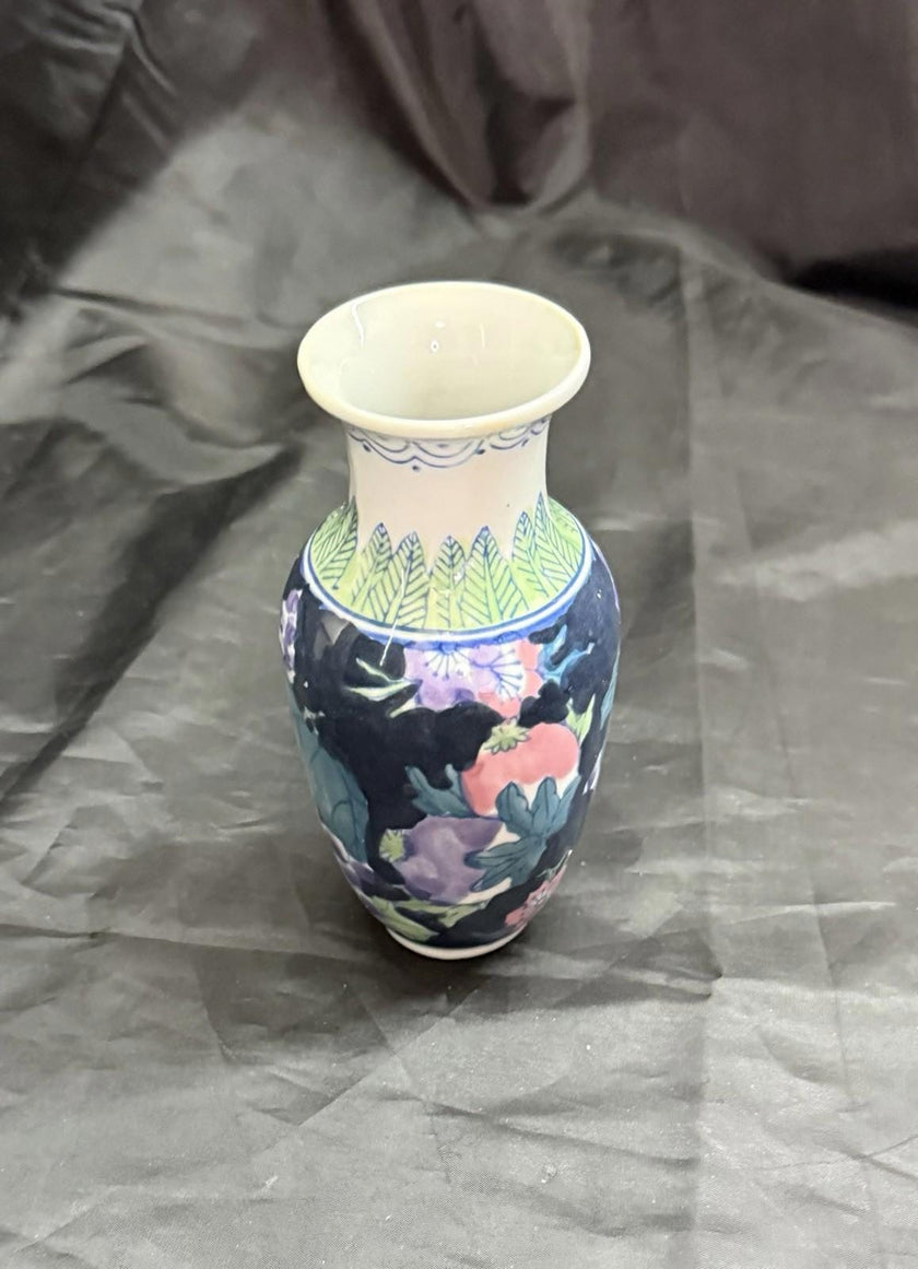 Vintage Chinoiserie-Style Bud Vase Accent Vase Floral Theme Circa 1960s