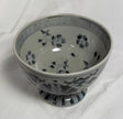Ming Style Chinese Blue and White Porcelain Footed Bowl Stylized Lotus Design