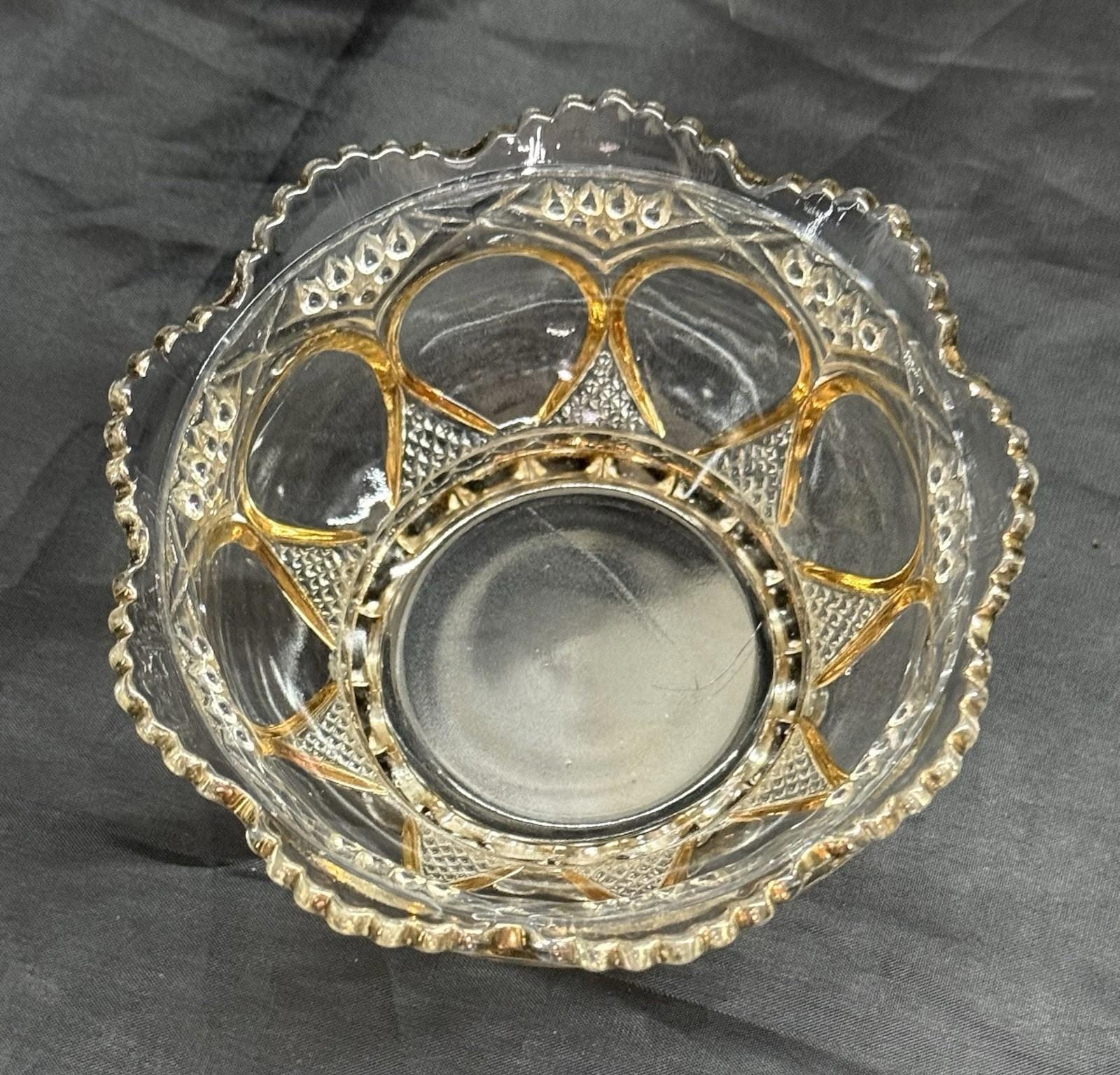 Antique EAPG Beaumont Glass Co Clear Duchess #103 OMN Pattern 4.5” Dessert Bowl