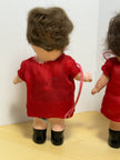 Pair of Vintage 1930s Roberta Composition Kewpie-Style Dolls in Red Dresses