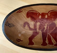 Vintage Hand Carved African Rosewood Oval Elephant Bowl 8” Long
