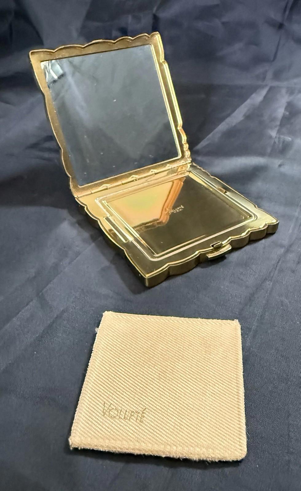 Vintage Volupté High Tide Powder Compact with Original Puff & Sleeve With Brush