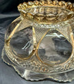 Antique EAPG Beaumont Glass Co Clear Duchess 103 OMN 8.5” Serving Bowl Gold Trim