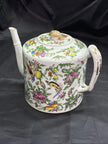 Antique Chinese Porcelain Teapot with Lid Cantonese Famile Rose 19th Century