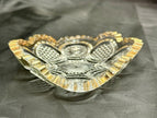 Antique (EAPG) Trinket Bowl US Glass Co # 15093 The States Gilded Sawtooth Edge