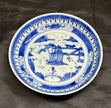 Antique Set Of 5 Chinese Export Canton Blue and White Plates 5.5” High Rim RARE!