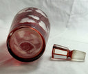 Antique Bohemian Czech Engraved Ruby Blown Glass Decanter & Stopper 19th Century
