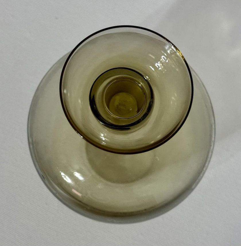 Ekenas Sweden Amber Glass Decanter with Shot Glass Stopper Scandinavian Modern