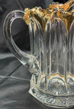 Antique Heisey Colonial Peerless 300 Water Pitcher Gold Flash Sawtooth Edge RARE