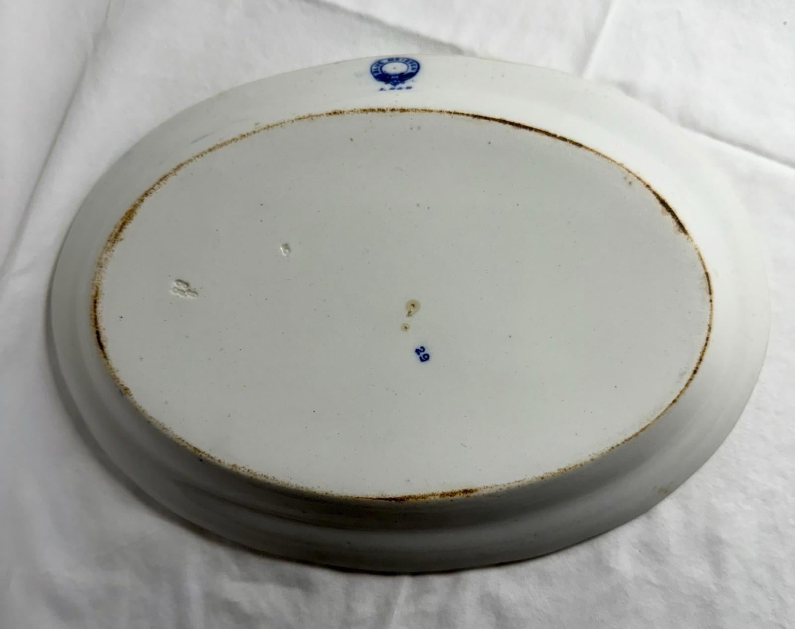 Antique LS&S Meissen Blue Onion Oval Platter 11.5 inch Lazarus Straus and Sons RARE!