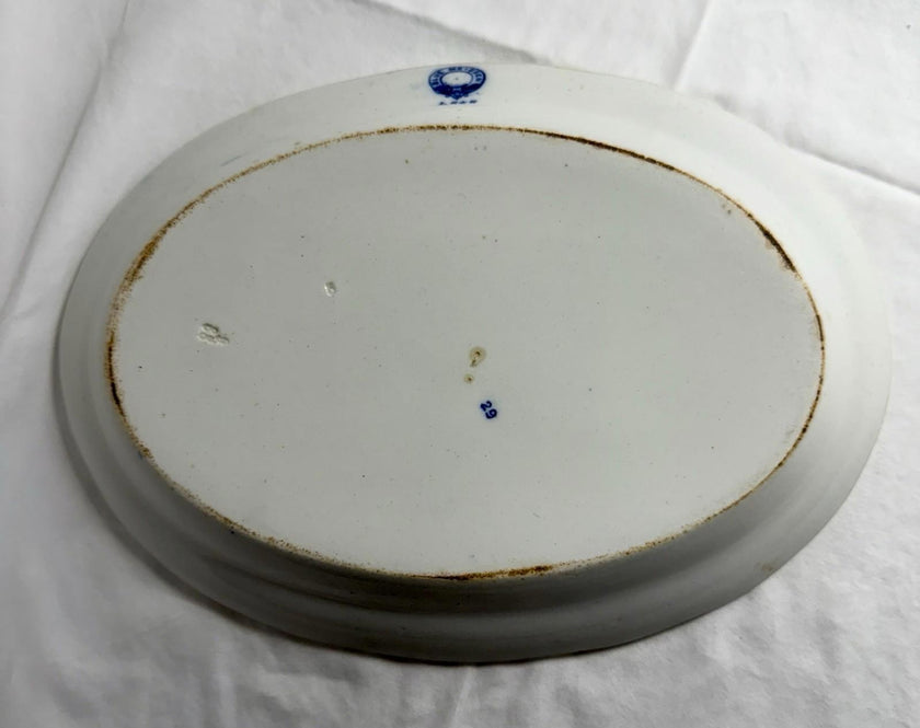 Antique LS&S Meissen Blue Onion Oval Platter 11.5 inch Lazarus Straus and Sons RARE!