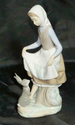 RETIRED LLADRÓ Rabbits Food #4826 Young Girl Bunny Figurine with Original Box