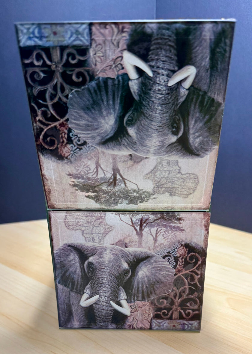 Arister Gifts Beveled Glass Elephant Keepsake Jewelry Box with Velvet Lining