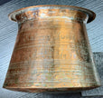 Antique Large Greek Hammered Copper Pot Cauldron Late 19th Century