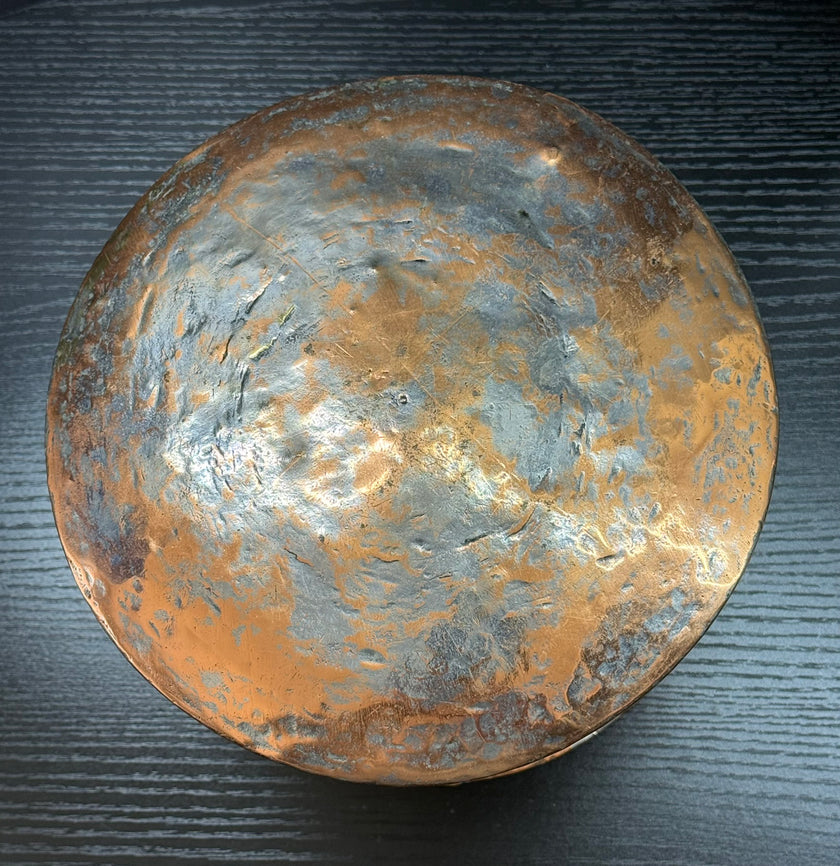 Antique Large Greek Hammered Copper Pot Cauldron Late 19th Century