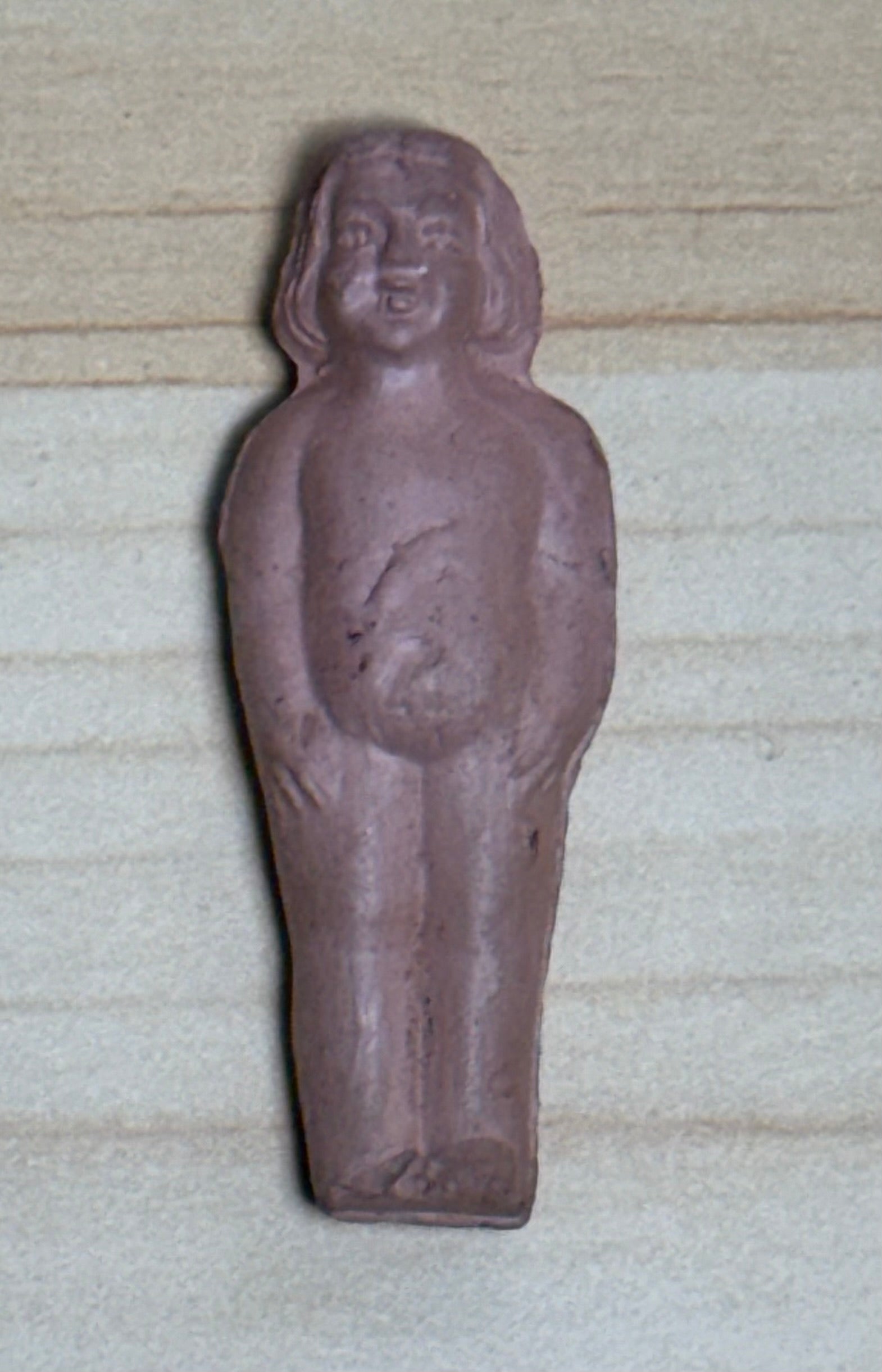 Antique German Terracotta Frozen Charlotte Clay Molded Doll Tiny Figurine