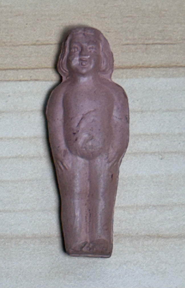Antique German Terracotta Frozen Charlotte Clay Molded Doll Tiny Figurine