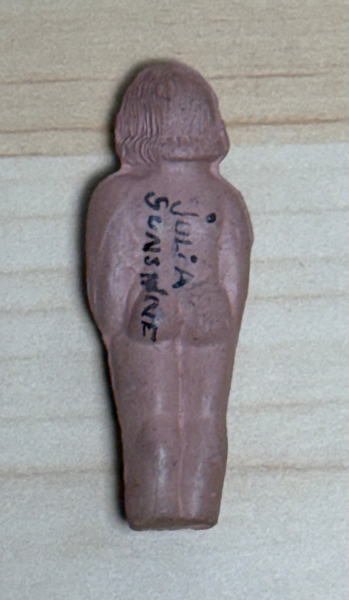 Antique German Terracotta Frozen Charlotte Clay Molded Doll Tiny Figurine