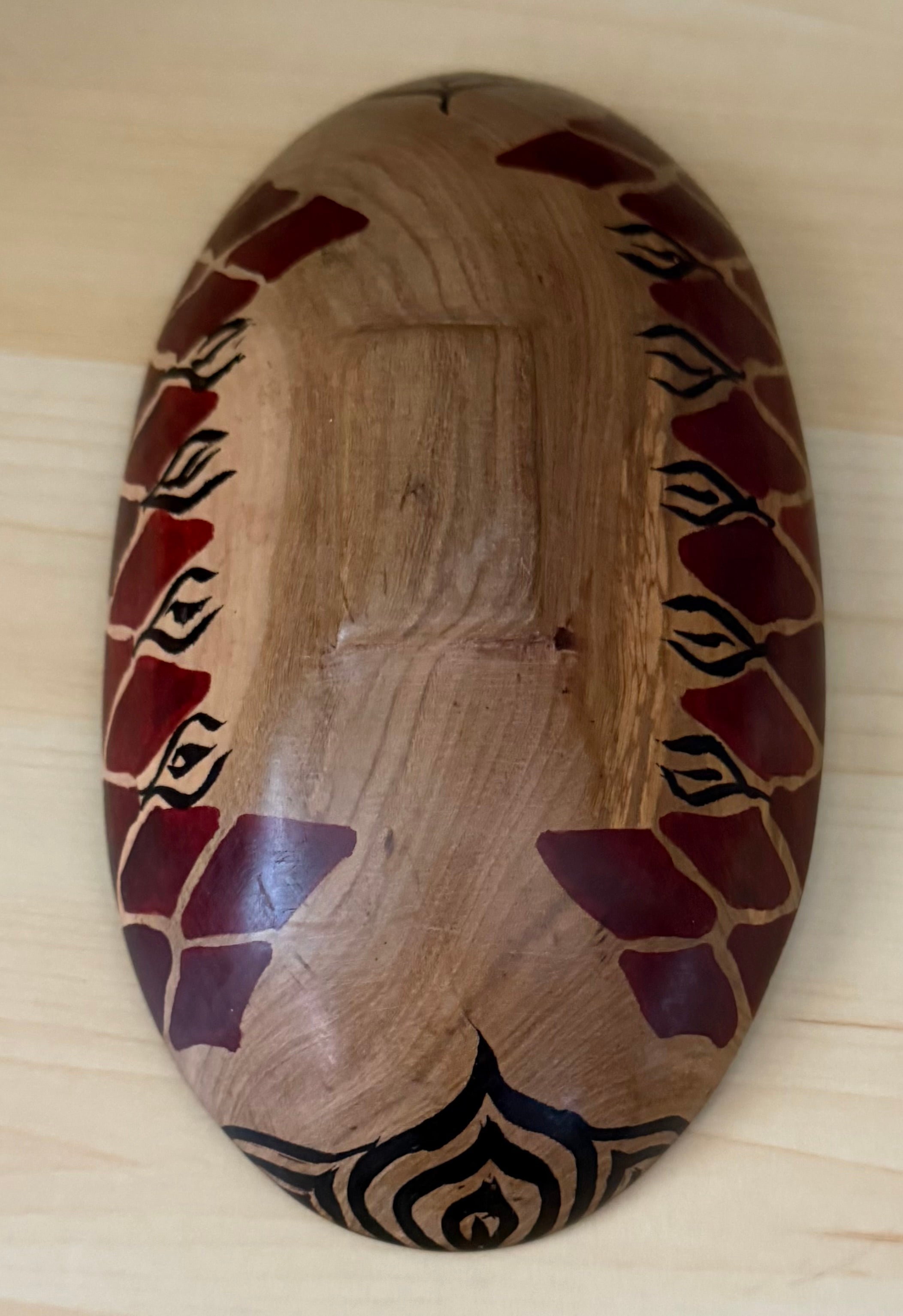 Vintage Hand Carved African Rosewood Oval Elephant Bowl 8” Long