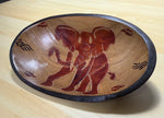 Vintage Hand Carved African Rosewood Oval Elephant Bowl 8” Long