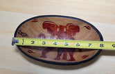 Vintage Hand Carved African Rosewood Oval Elephant Bowl 8” Long