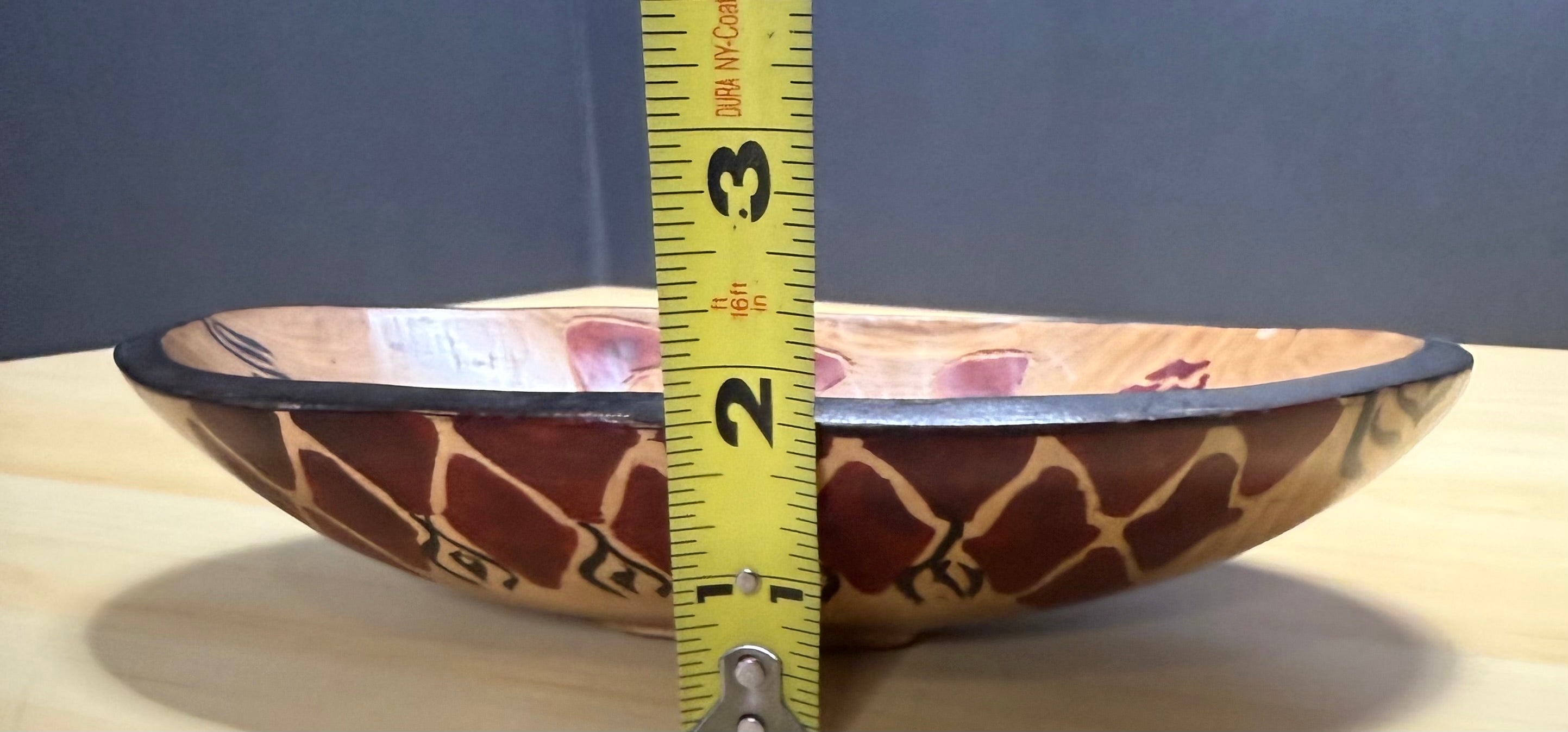 Vintage Hand Carved African Rosewood Oval Elephant Bowl 8” Long