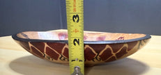 Vintage Hand Carved African Rosewood Oval Elephant Bowl 8” Long