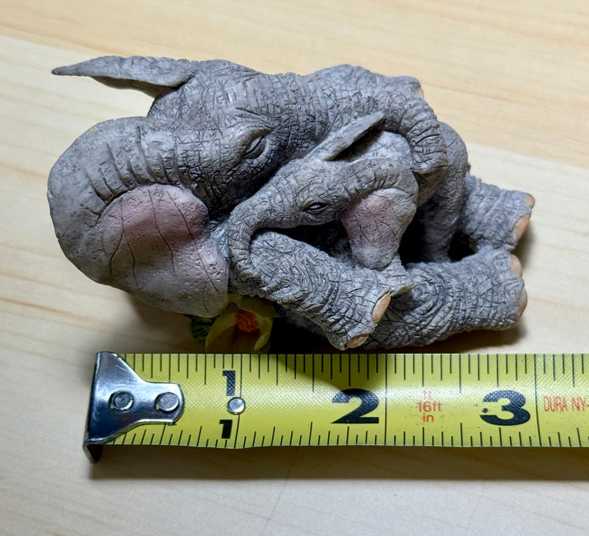Tuskers 90797 Love is a Cuddle Hand Painted Elephant and Baby Figurine