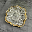 Antique (EAPG) Trinket Bowl US Glass Co # 15093 The States Gilded Sawtooth Edge