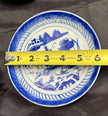 Antique Set Of 6 Chinese Export Canton Blue and White Plates 6” High Rim RARE!