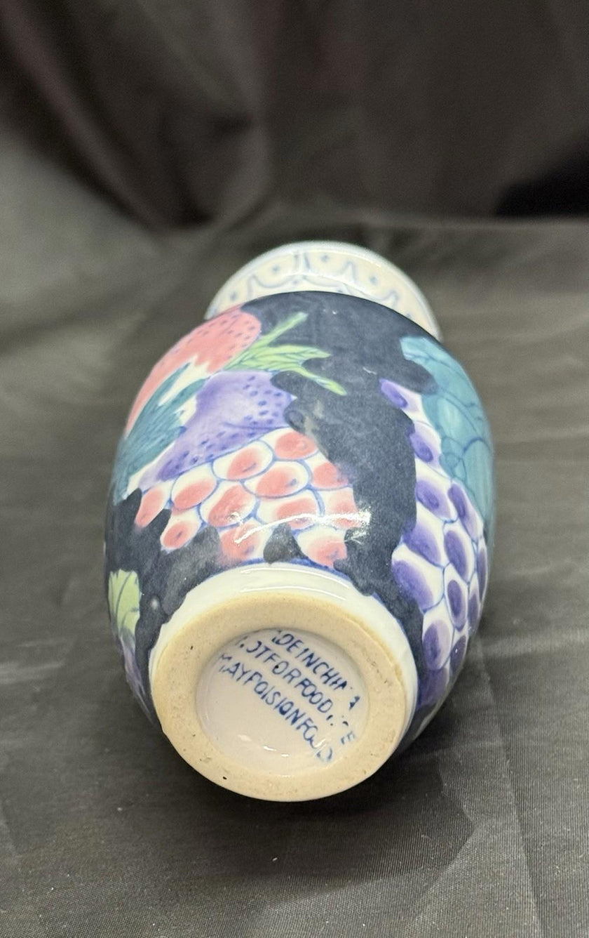 Vintage Chinoiserie-Style Bud Vase Accent Vase Floral Theme Circa 1960s