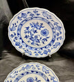Antique Set Of 4 Ernst Teichert Meissen Blue Onion Luncheon Plates 8.5” Germany